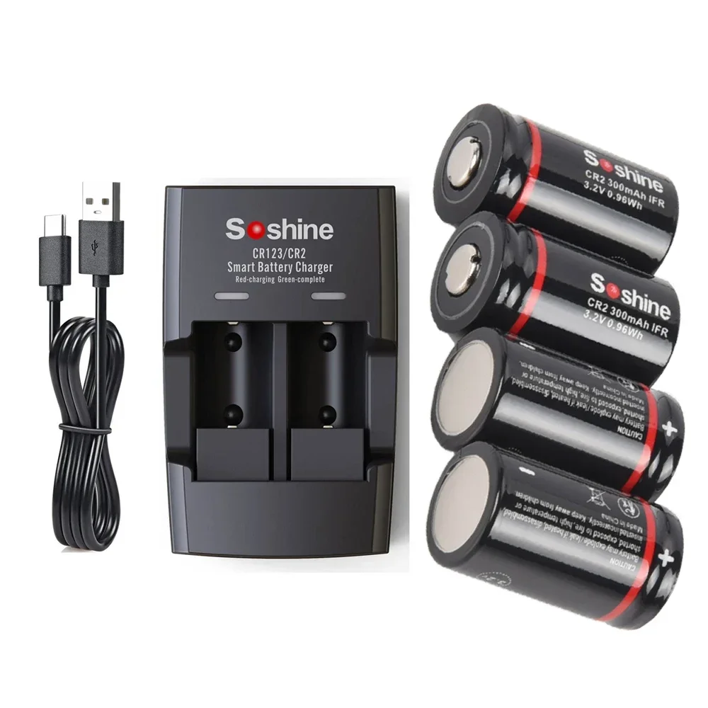 AliExpress Soshine CR2 300mAh LiFePo4 Rechargeable Battery and 3.2V LiFePo4 Battery Charger 15266 2000 Time Discharge Cycle Batteries Toys