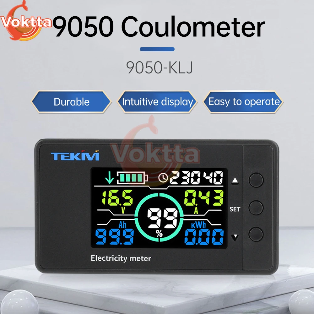 DC Battery Monitor Hall Coulomb Tester LED Display Voltmeter Ammeter Power Meter Wattmeter Battery Capacity Indicator DC7.5-100V