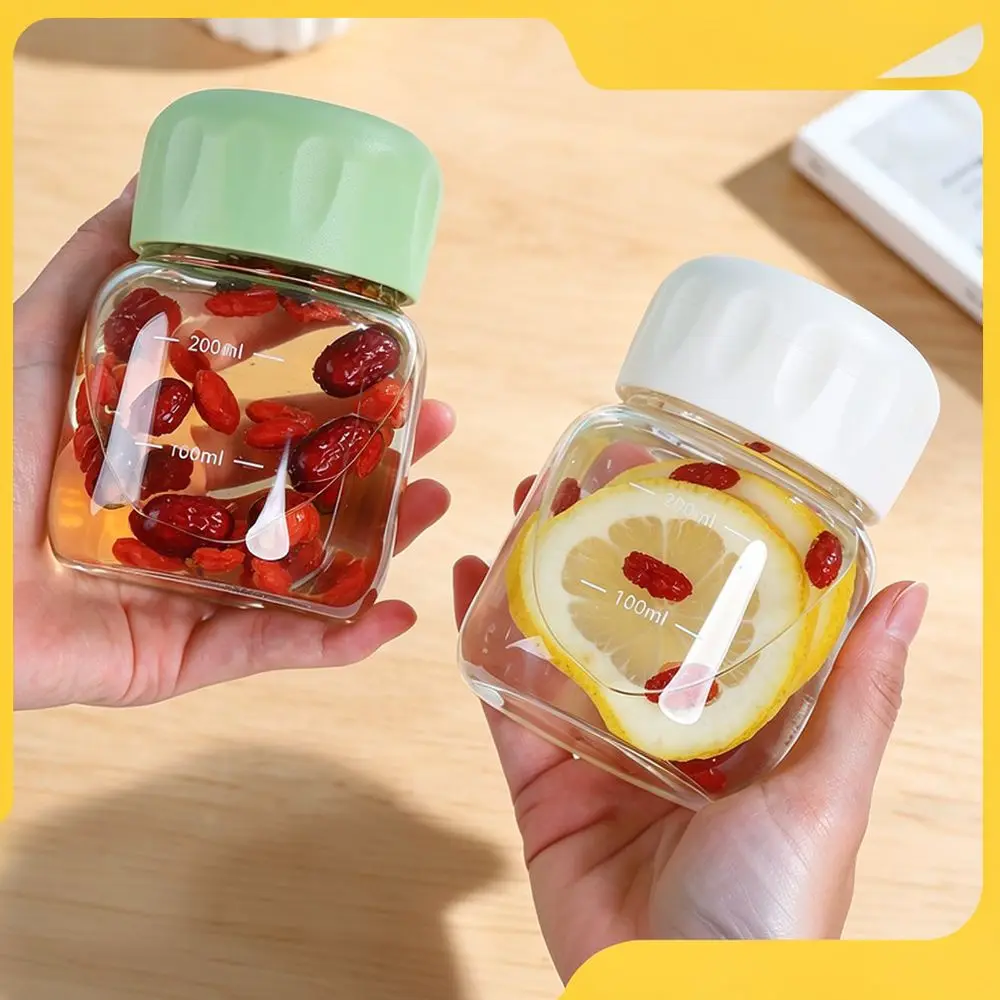 Aesthetic Chubby Glass Tumbler Borosilicate Coffee Mug With Lid Modern Simple Water Drinkware Gift For Birthday Party