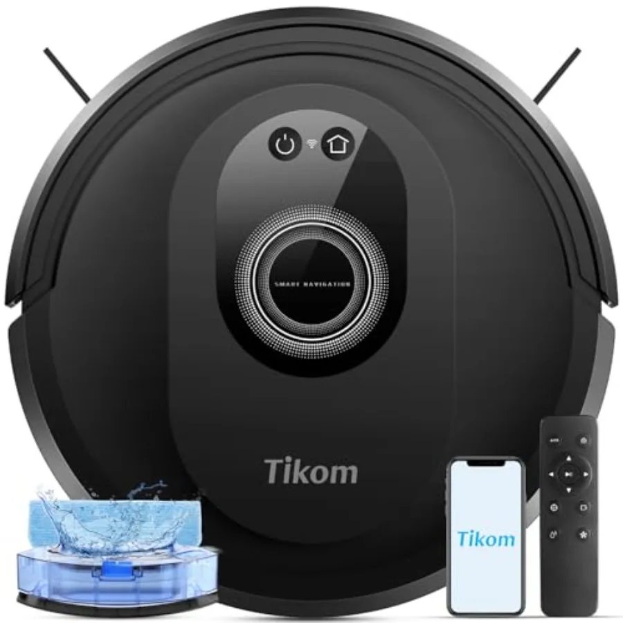 Robot Vacuum and Mop Combo 5000Pa Robotic Vacuum Cleaner 150 Min Max App and Remote Control Ideal for Hard Floor Carpet Pet Hai