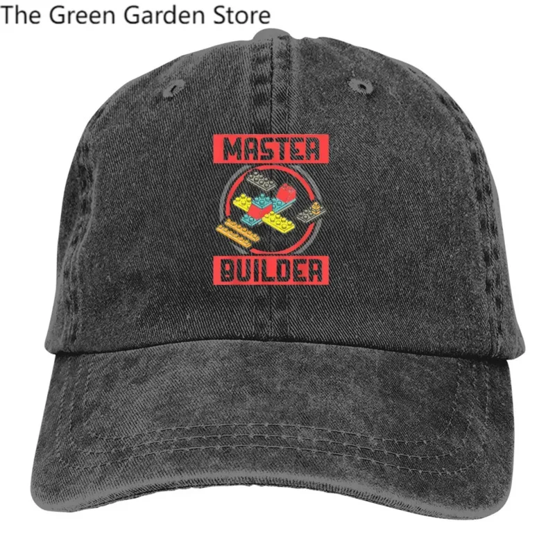 Washed Men's Baseball Cap Master Trucker Snapback Caps Dad Hat Building Blocks Golf Hats