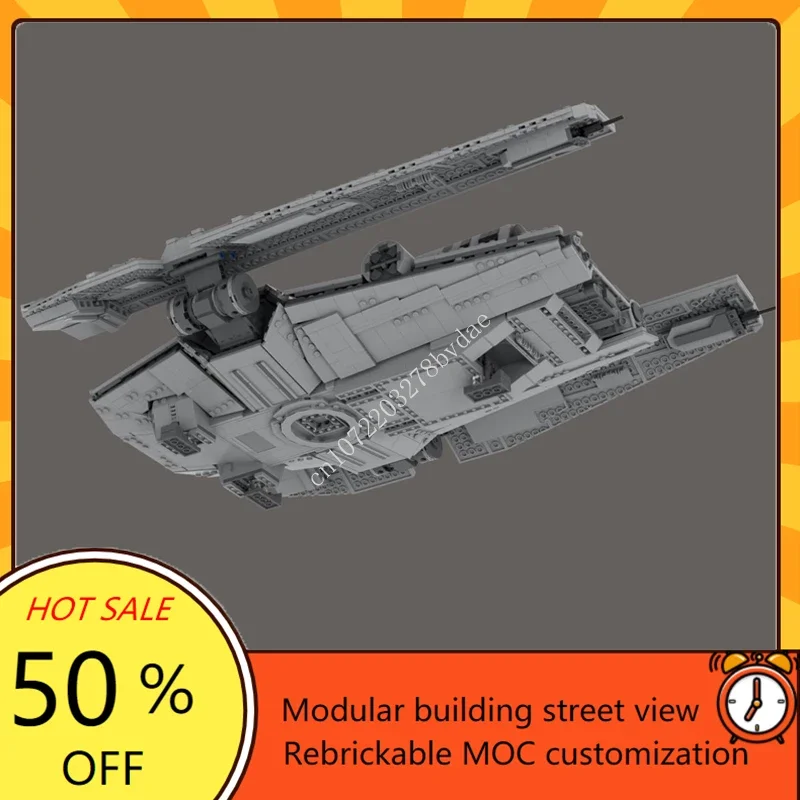 3013 pçs cena de filme clássico MOC-185663 navio de guerra design nave espacial quebra-cabeça personalizado arquitetura diy crianças presente aniversário