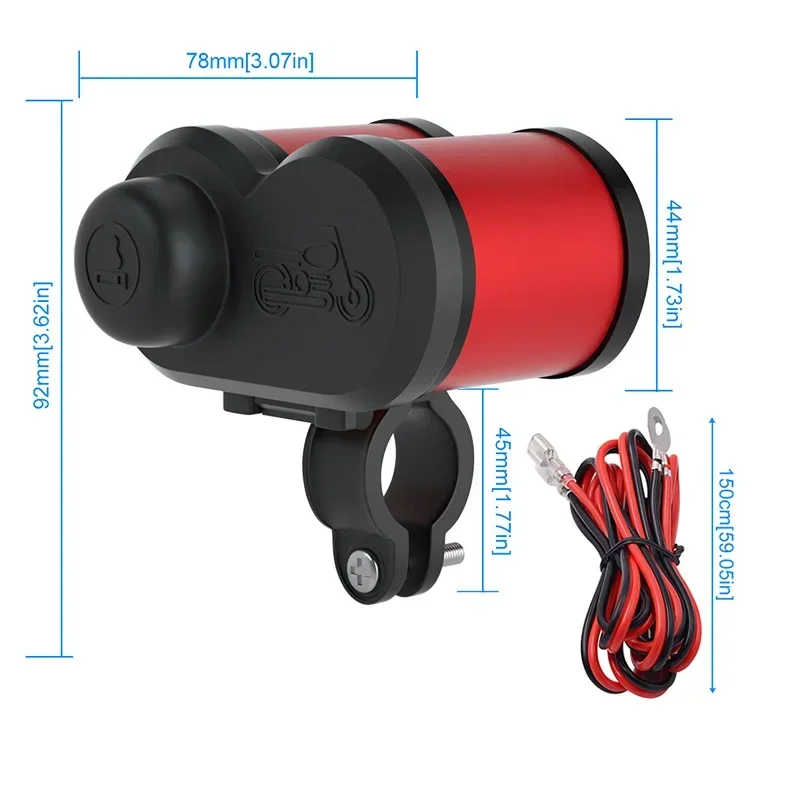 

Full New Multi-purpose Motorcycle Cigarette Lighter Aluminum Alloy Rechargeable With Digital Switch Upgrade Waterproof Car