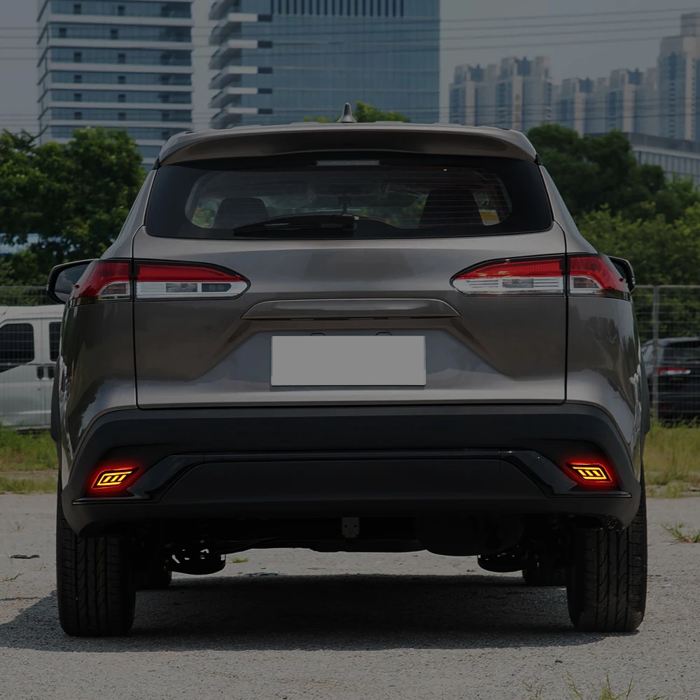 2PCS LED Car Rear Bumper Reflector Light Tail Brake Lamp For Toyota Frontlander Corolla Cross 2020 2021 2022 2023 2024