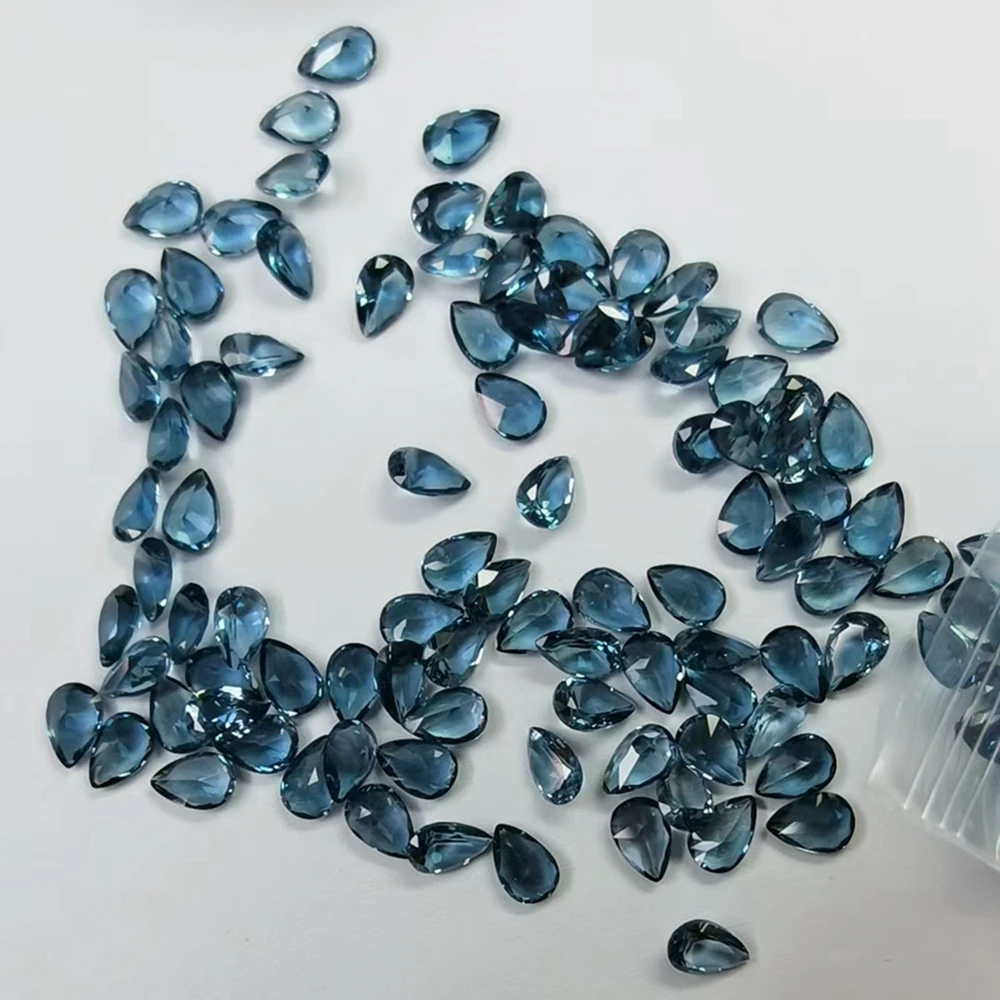 

Natural London Blue Topaz Stone Pear Cut 3x5mm to 8x12mm Loose Gemstones