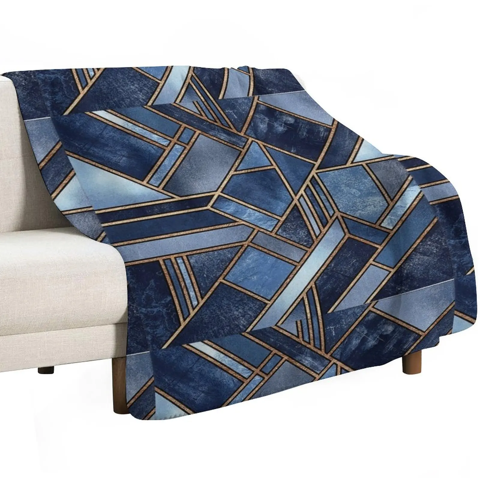 Navy Stone Throw Blanket Baby Shaggy Flannel Fabric Summer Beddings Multi-Purpose Blankets For Bed Blankets
