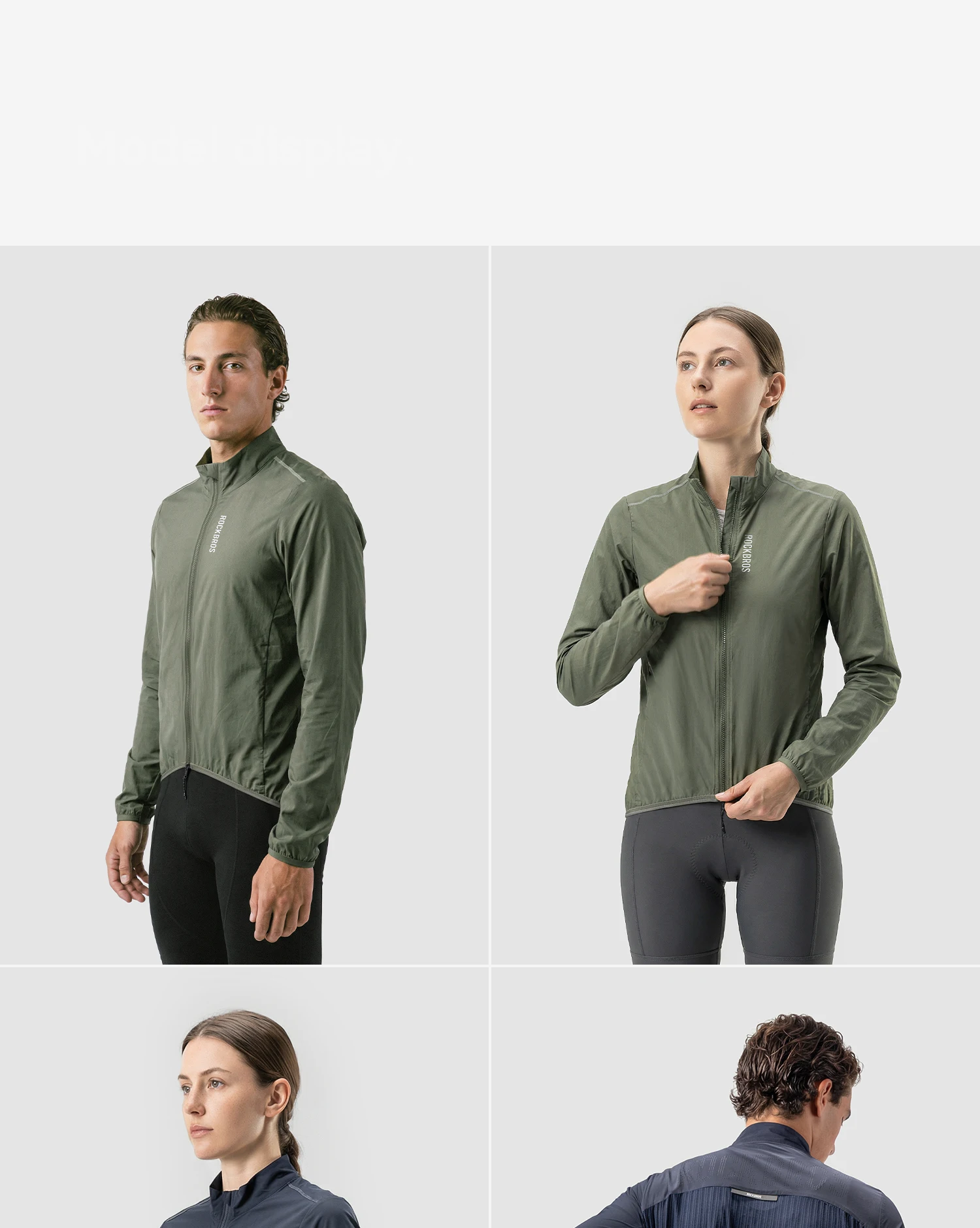 ROCKBROS Fahrradjacke, winddicht, atmungsaktiv, leichte, faltbare Fahrradjacke mit UV-Schutz für Herren und Damen. – Detail 15