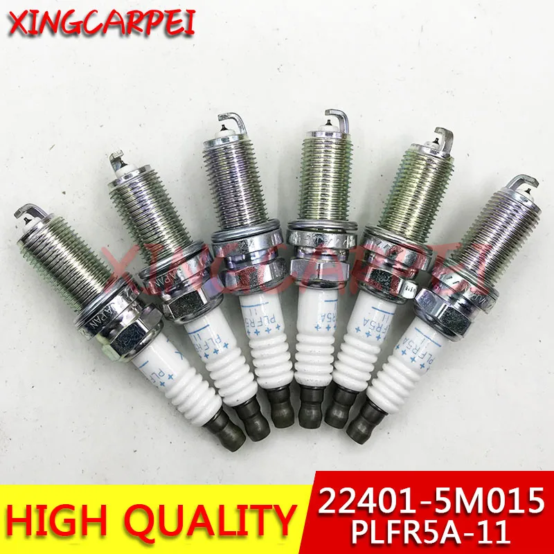 6pcs 22401-5M015 PLFR5A11 Platinum Spark Plug fit for Nissan Maxima Altima 350Z Pathfinder Armada Frontier Quest Sentra Titan