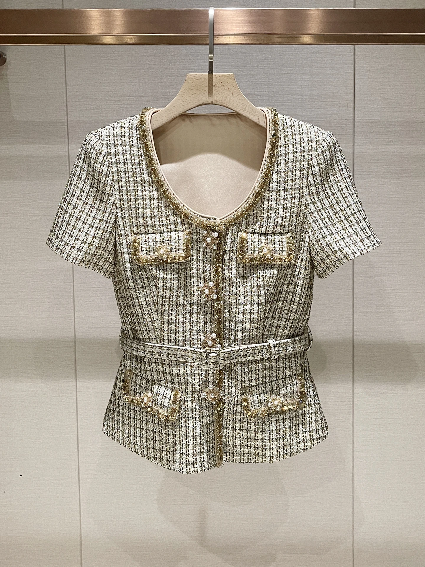 

Ele ort пальто Ultra Fire, осень-зима, новый твидовый топ с завязками на талии для миниатюрных женщин, роскошная мода