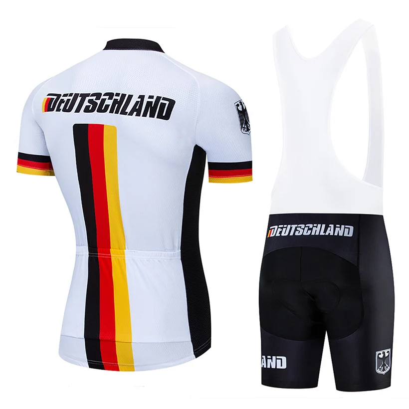 Germany Cycling Team Jersey Bib Set Mountain Bike Clothing Summer Quick Dry Bicycle Clothes MTB Mens Short Maillot Sports Outfit