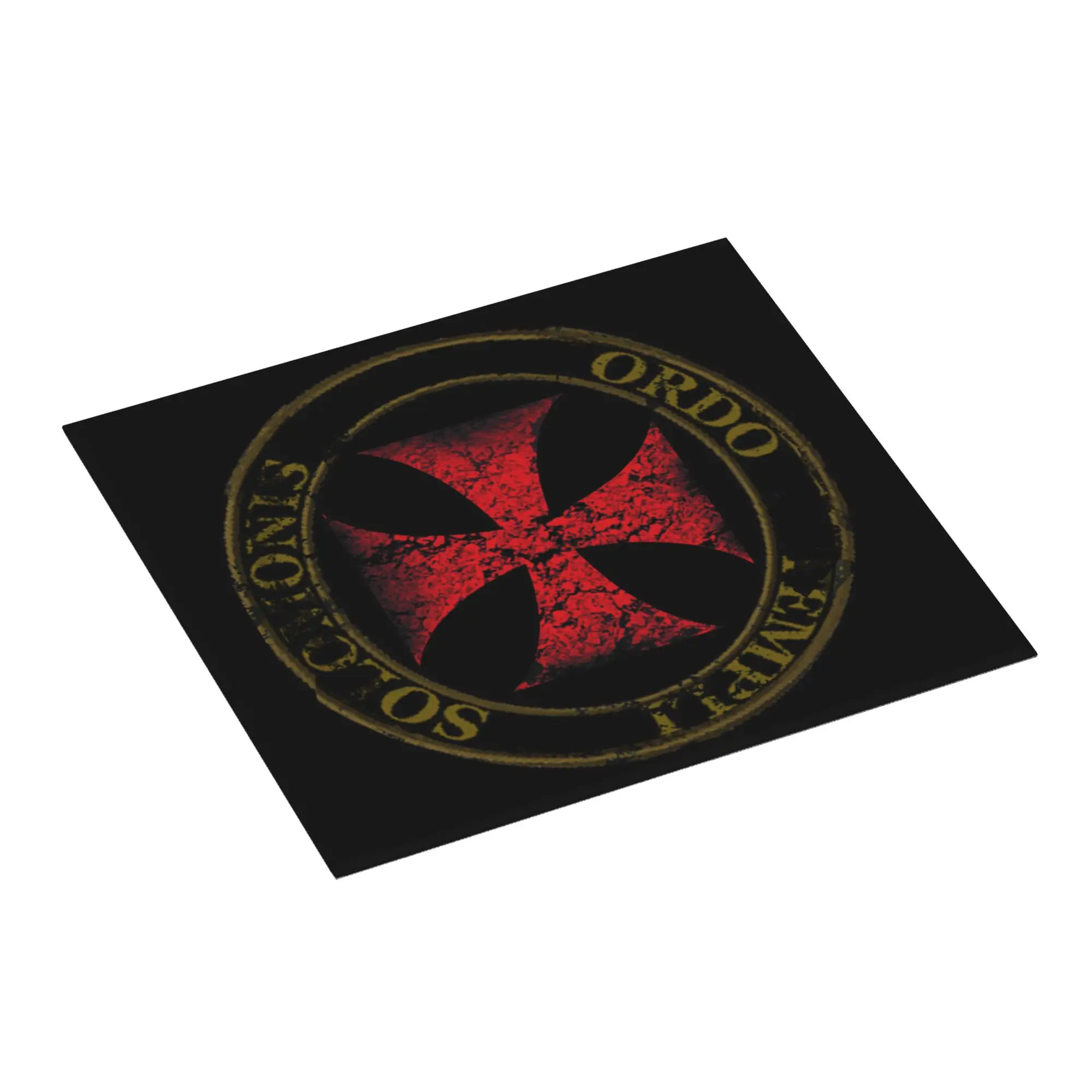 Templar Knight Seal Cross Didtressed Symbol Medieval Warrior Non‑Slip Waterproof Absorbent Barware Tableware Mat For Kitchen