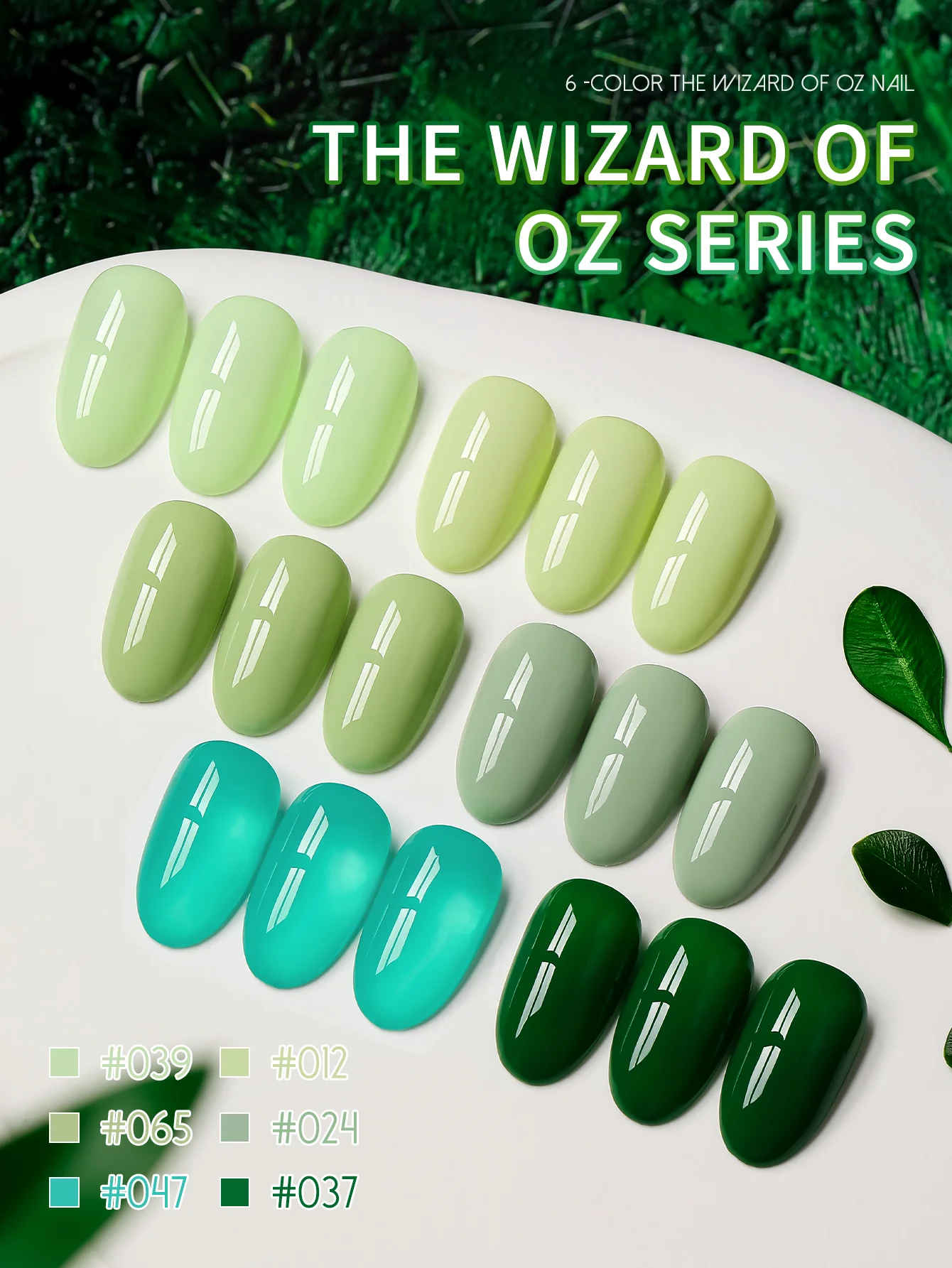 XEIJAYI 6pcs 15ml Gel Nail Polish Set Green Semi Permanent UV Gel Polish Kits All For Manicure Kit Soak Off UV LED Vernis