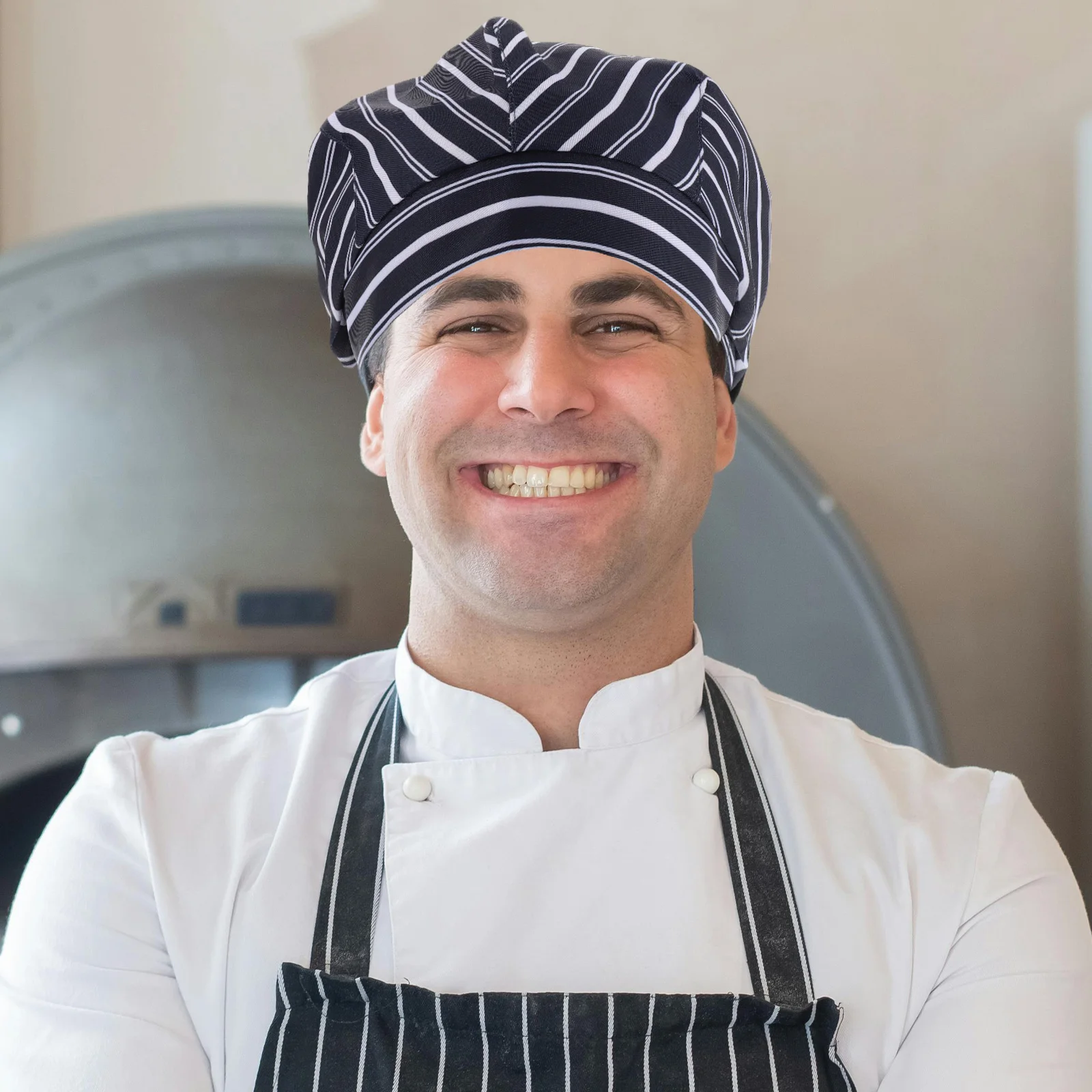 

Hotel Vintage Beret Adjustable Restaurant Chef Hats Cream Beret Adult Chef Hat Unisex Cook Hat
