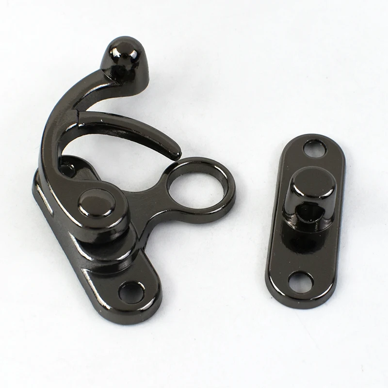 1-5Pcs 45X37mm Box Toggle Latch Hasp Metal Lock Decor Hasps Hook Clasp Curved Buckle For Jewelry Chest DIY Hardware Accessories