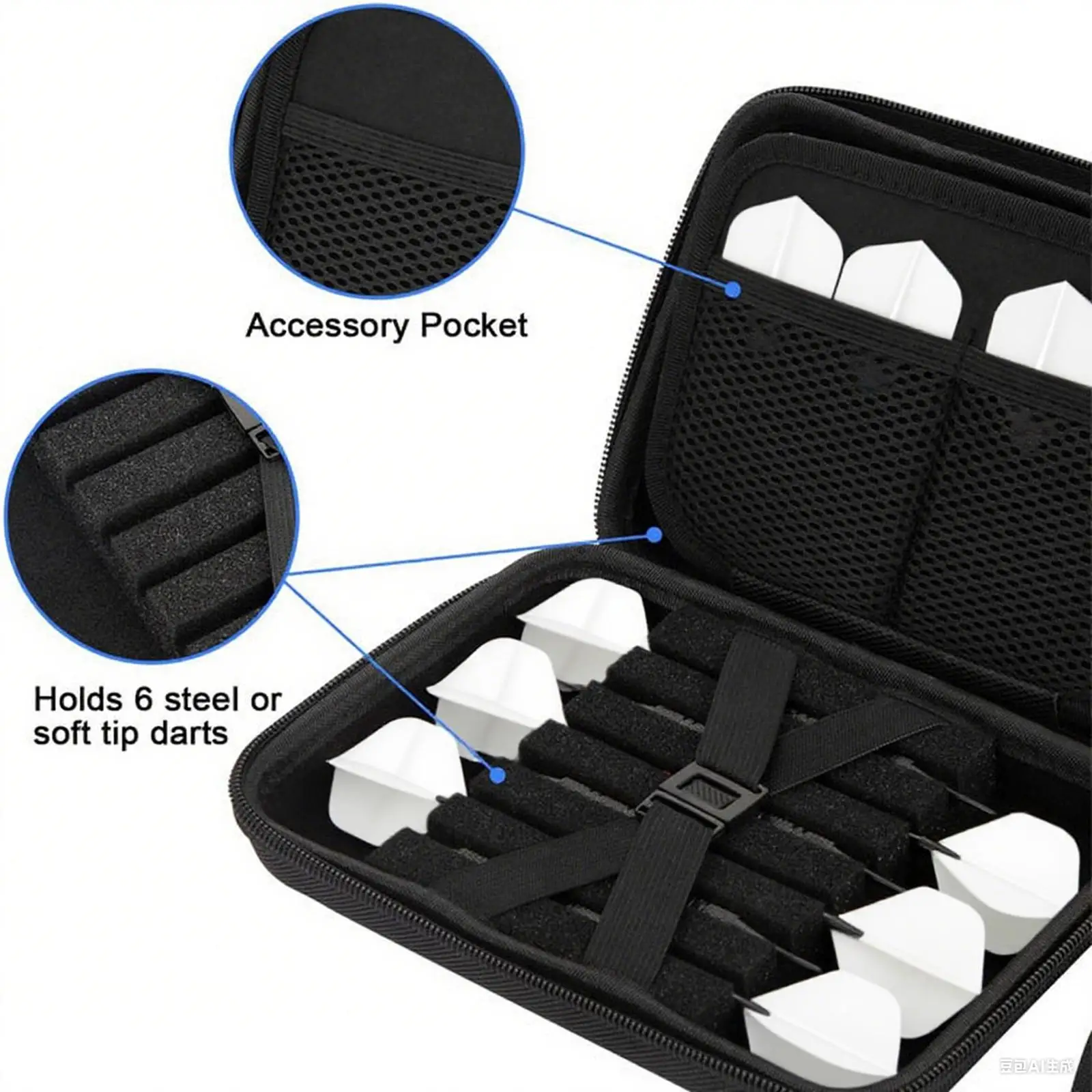 

EVA Wallet Carrying Storage Holder Durable Protection Spacious Compartments for Professional Sports Use