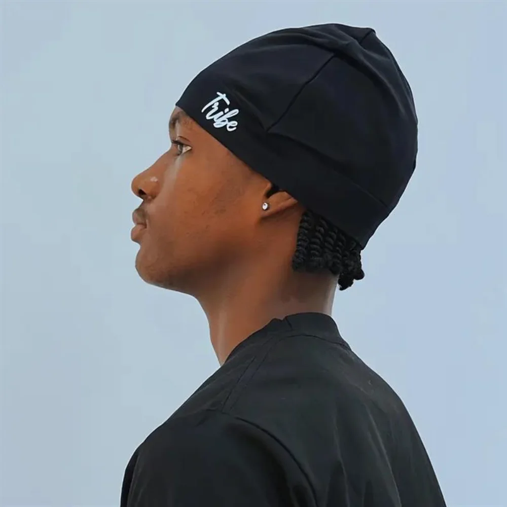 1pc Solid Color Street Style Nylon Skull Print Unisex Beanie Hat, Suitable For All Seasons, Sports & Casual Wear image 2
