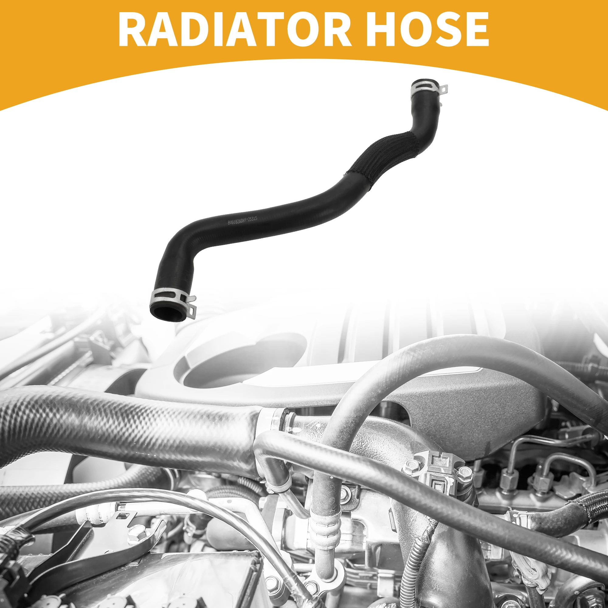 UXCELL Radiator Hose No.BV618260KF Upper Coolant Water Hose Pipe for Ford Focus Mk3 1.6 2.0 2010-2020 Black Good Sealing