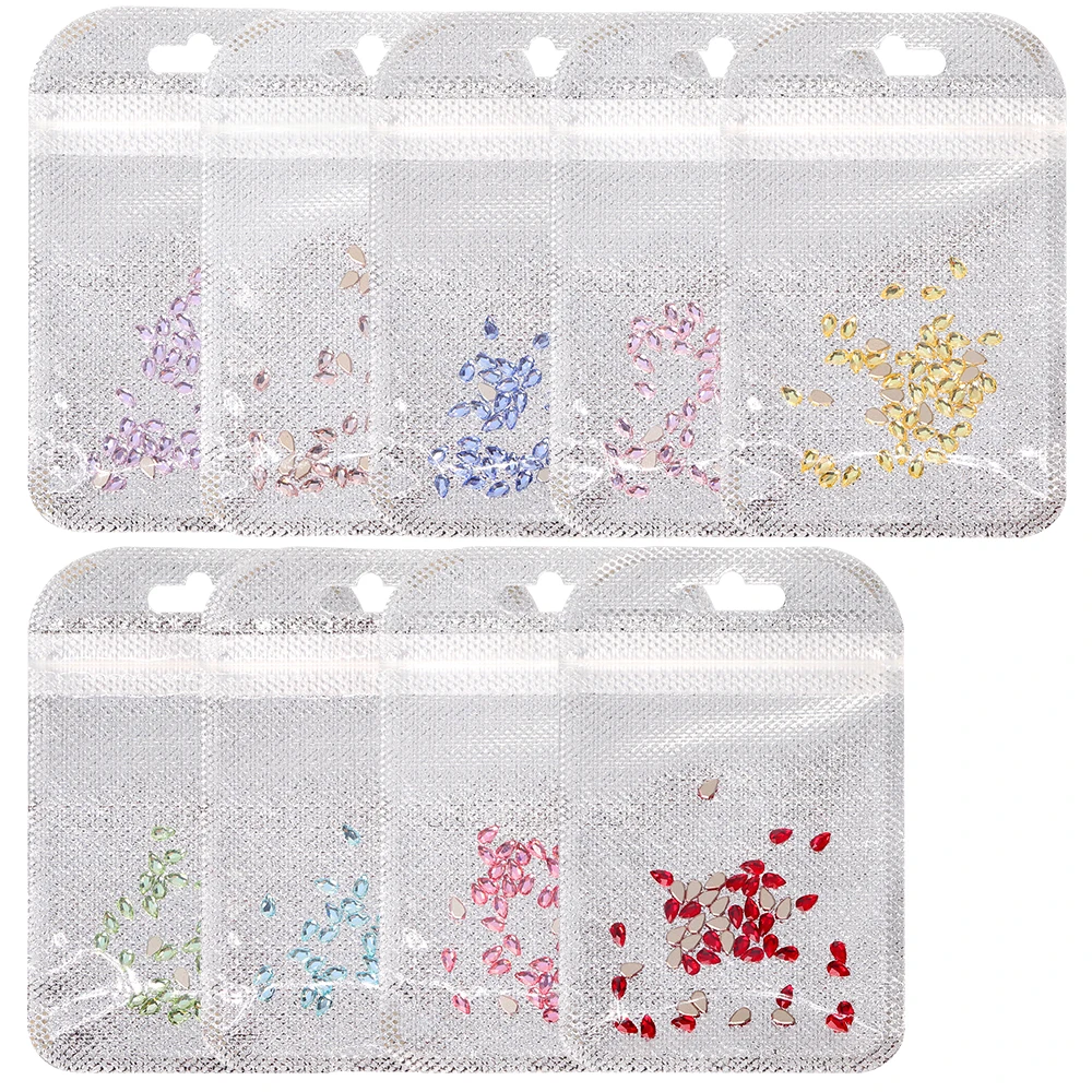 50 ชิ้น 3x5 มม. หินแก้วหลากสีคุณภาพสูง กลิตเตอร์รูปหยดน้ำ สำหรับงานประดิษฐ์เครื่องประดับ งานศิลปะตกแต่งเล็บ