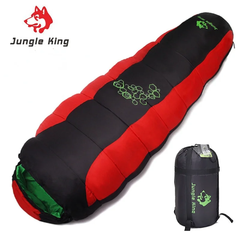 Newest Gray Blue Red CY0901 Camping Hooded Sleeping Bag Waterproof 4 Season Warm Cotton Sleeping Bags 0.85 1.15kg 1.5 1.8KG