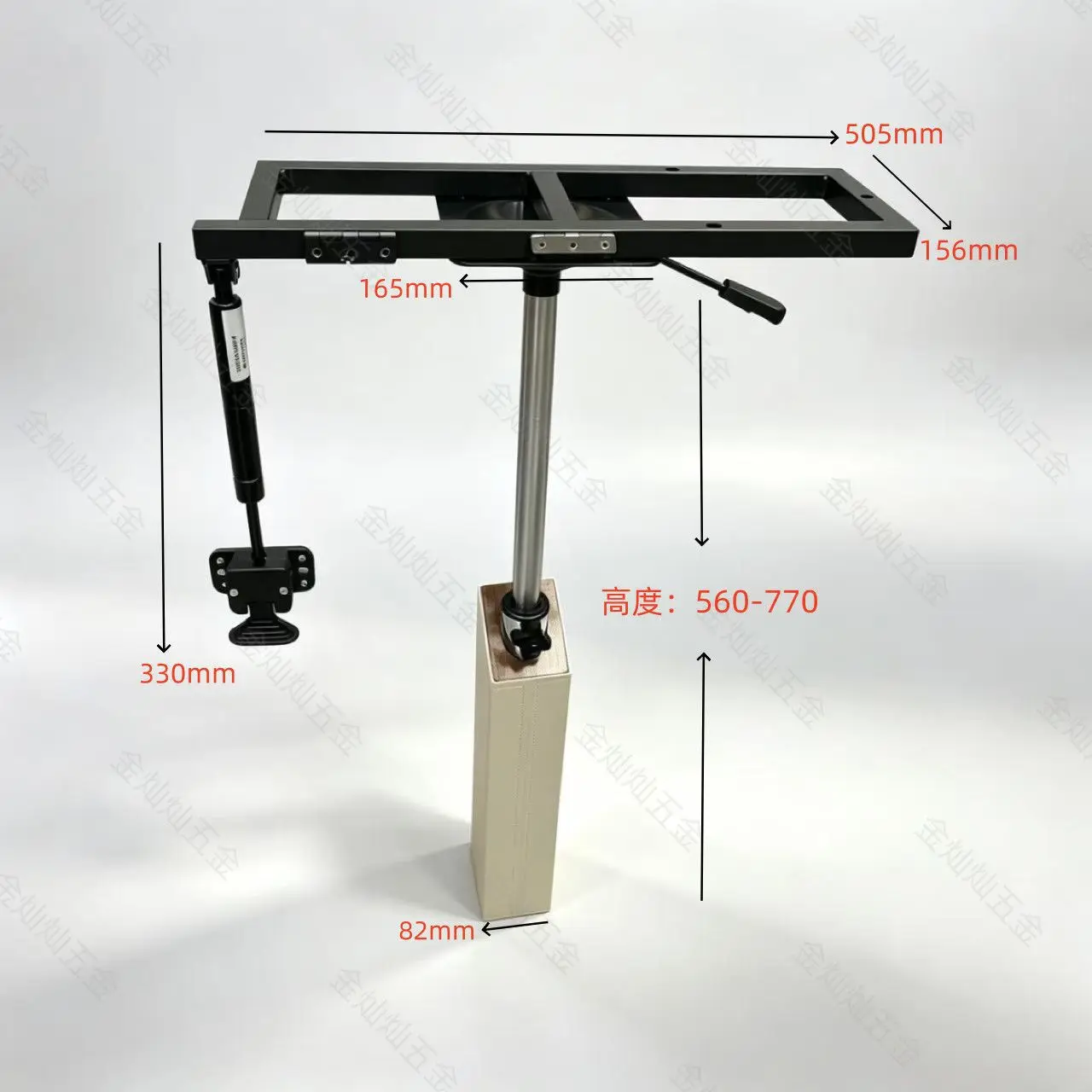 Bracket Tray Lifter with Flip Saddle Leather Edge Living Room Sofa Movable Thickened Pneumatic Lifting Table