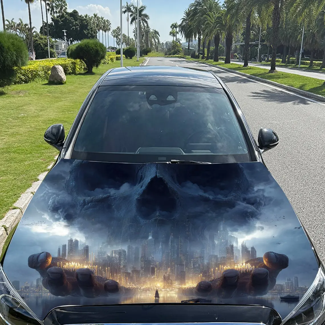 ملصقات غطاء محرك السيارة ذات النمط العملاق من Sci - fi، مقاومة للماء ذاتية اللصق، مقاومة للخدش، سهلة الالتصاق، عصا متينة من مادة PVC للسيارة #3