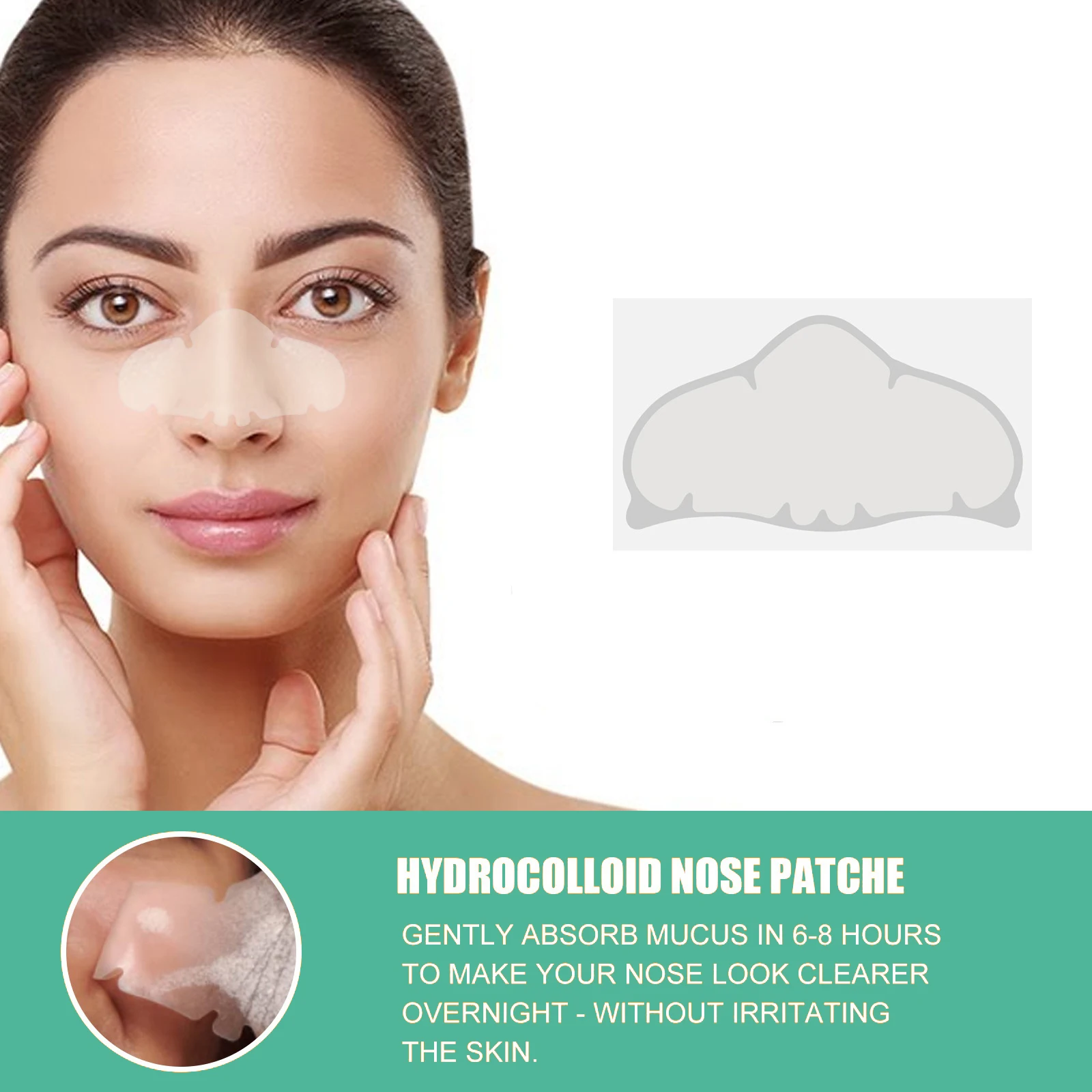 10PCS Hydrocolloid Nostril Acne Patch Regulates Sebum And Deeply Repairs The Fitting Triangle Nostril Patch