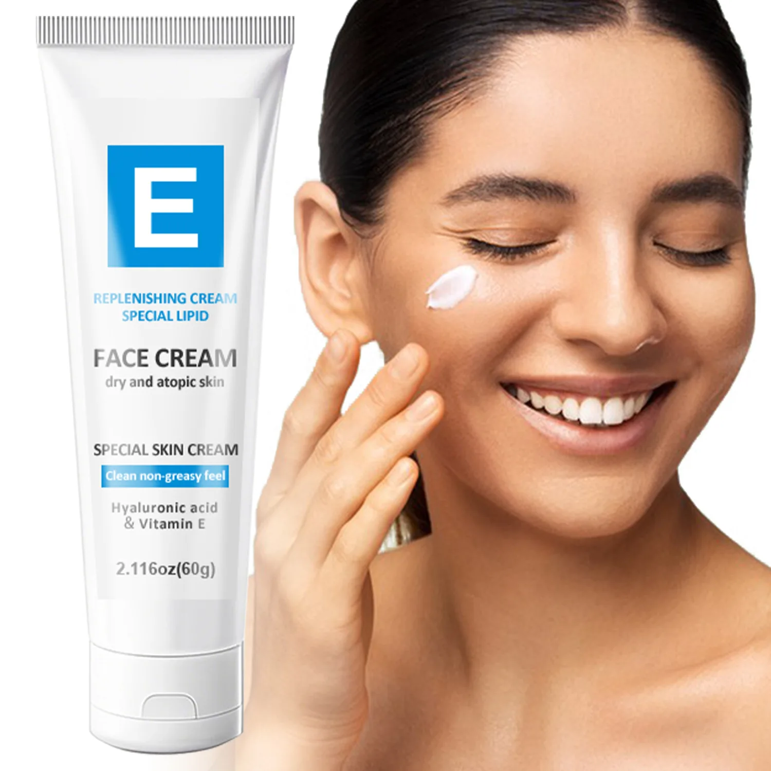 E Replenishing Special Lipid Face Cream- 72Hrs Long-Lasting Hydration for Dry & Atopic Skin -Safe for Sensitive Skin.