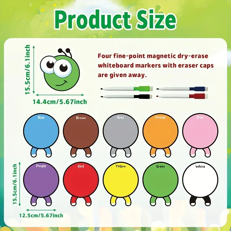 15Pcs Erasable Magnetic Puzzle Stickers (including 4 Whiteboard Pens) Universal for Blackboard Refrigerators, Reusable Tiles