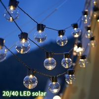 5/10M 40Led Globe Solar Fairy Ball String Lights Christmas Garland Street Wedding Bulb Lamps Outdoor Party Holiday Garden Patio