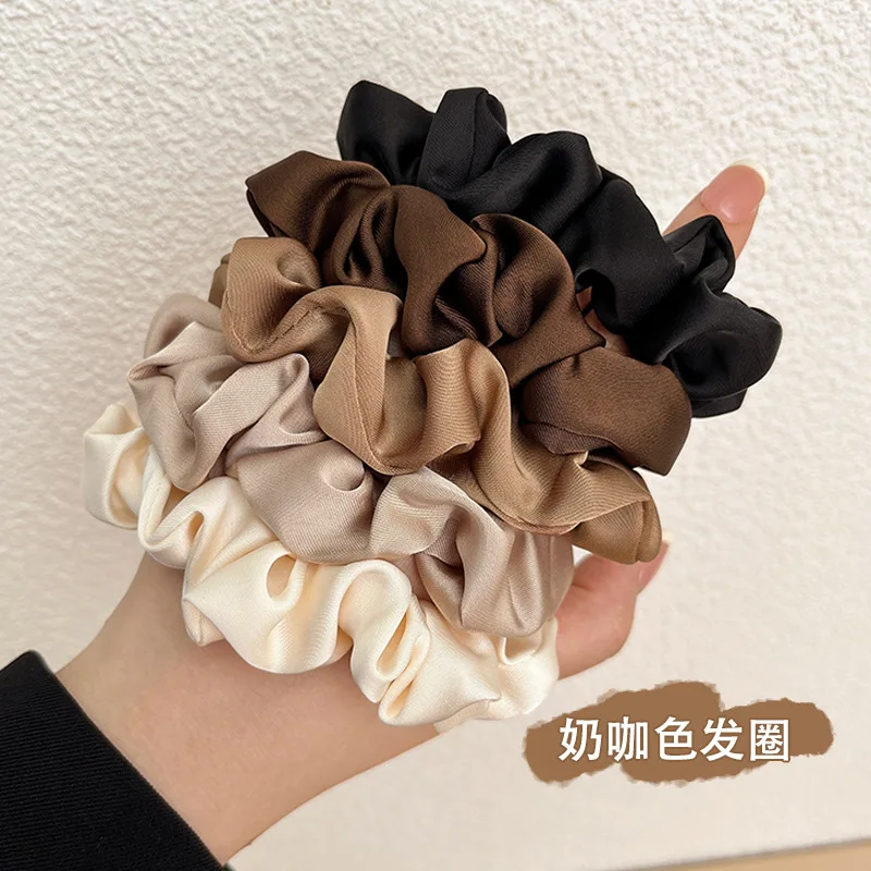 3Pcs/set Women Silk Satin Scrunchies Solid Color Hair Rope Rubber Band Elegant Ponytail Holder Elastic Hairband Hair Accessories