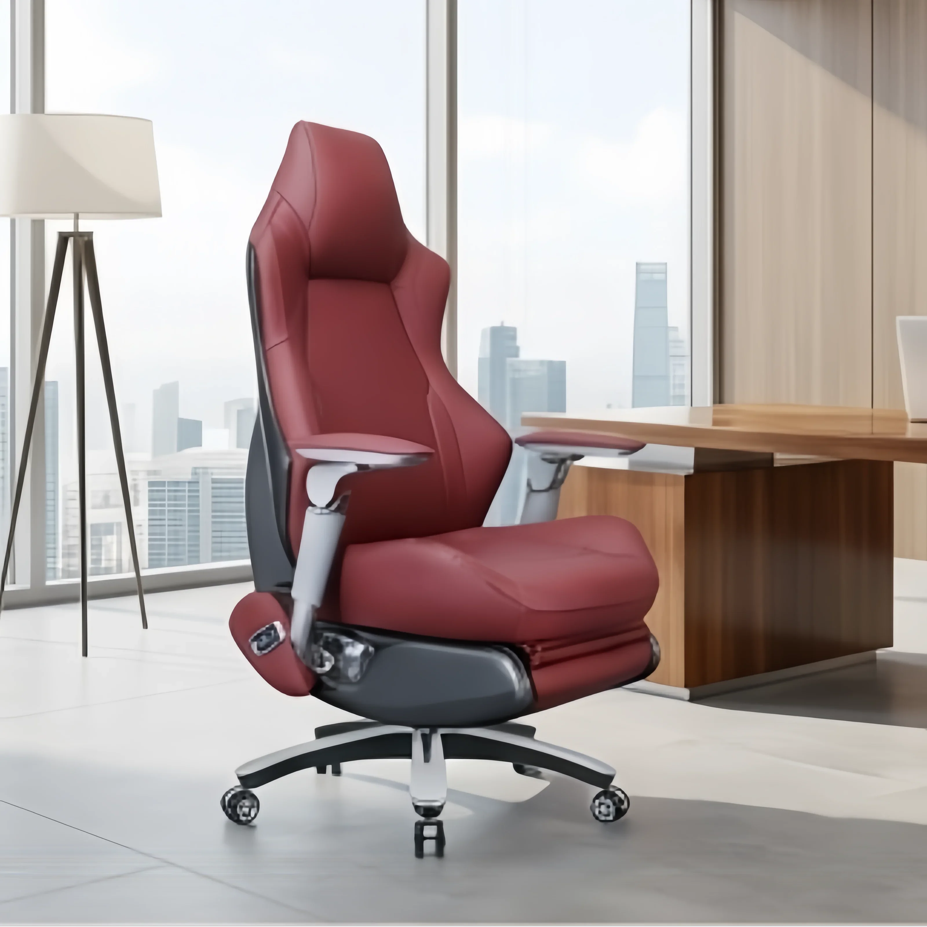 High Quality  Leather Electric Gaming Chair with Ergonomic Design and Heavy  Swivel Base for Office and General Use