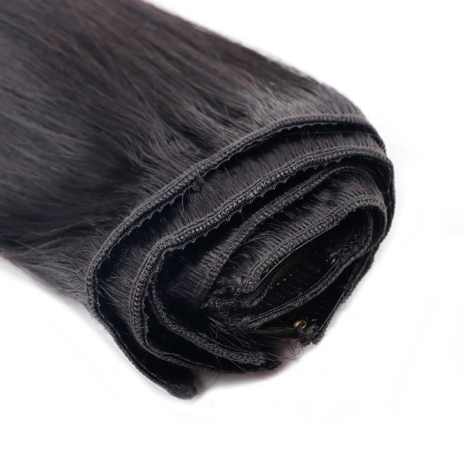 كليب في الشعر التمديد مستقيم شعر بشري حقيقي مشبك أسود طبيعي في 100% البرازيلي ريمي وصلة إطالة شعر طبيعي 8 قطعة مع 18 مقاطع #4