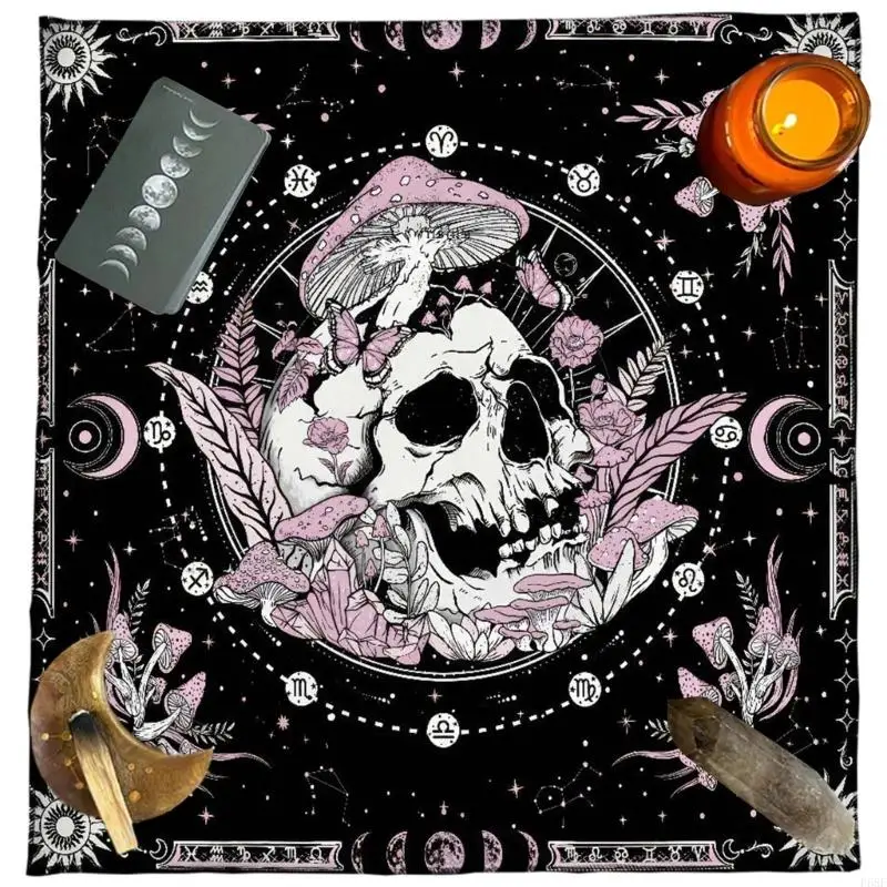 F68F Mysterious Pattern Tablecloth Tarot Tablecloth Cloth Professional Table Cover for Accurate Readings Dinning Table Decors