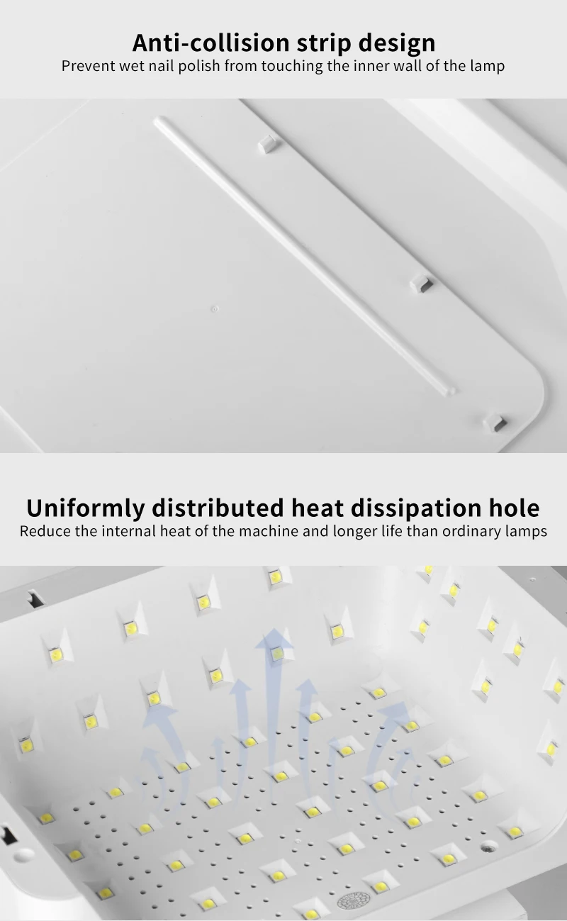 Nieuwe 72W nagellak drooglamp 72W nagellak drooglamp drogen voor nail art twee handen armsteun kussen secadora uv led nagellamp voor nagels gel polish drooglamp intelligente sensor manicure salon tools