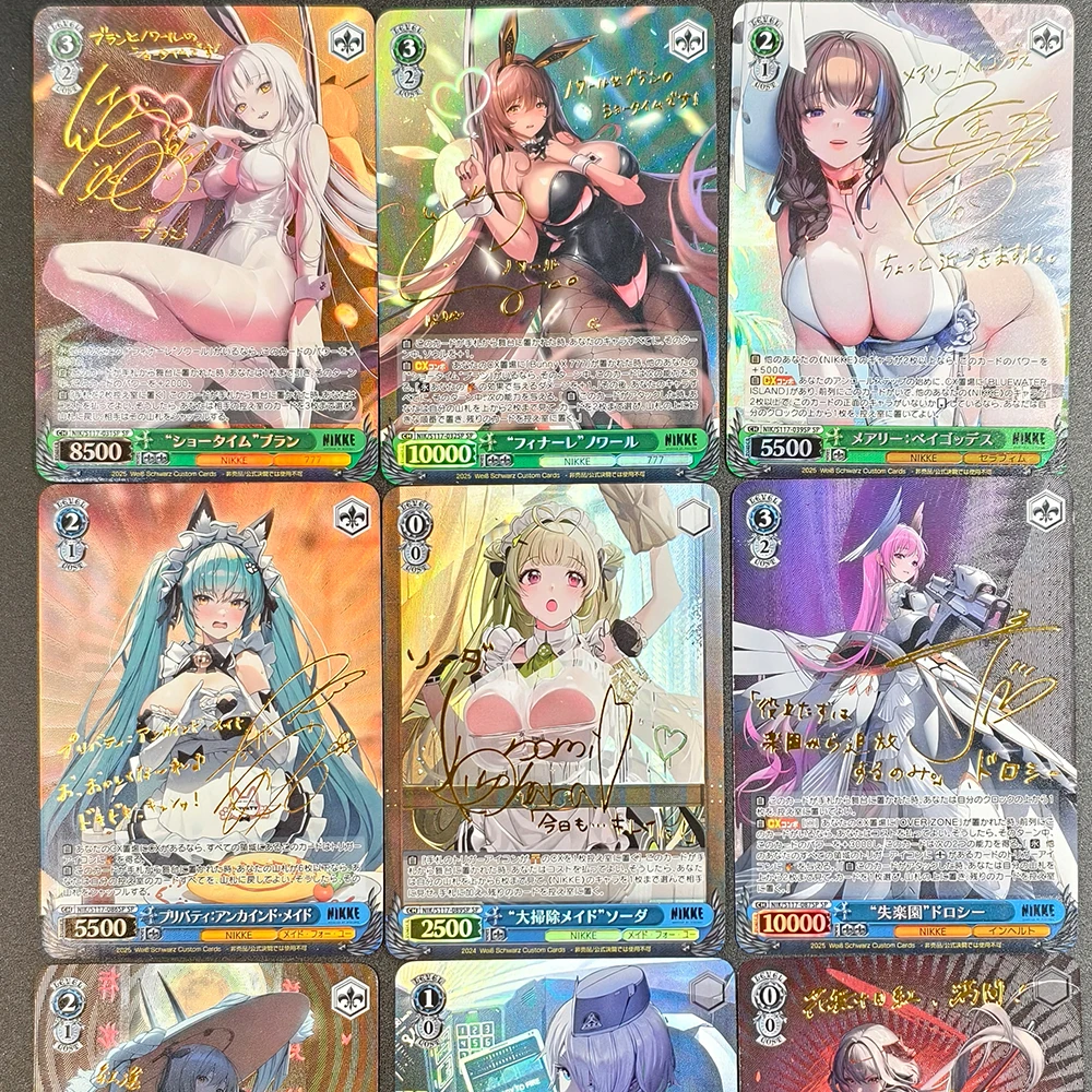 9Pcs/set Anime Weiss Schwarz Collection Card Nikke The Goddess of Victory Signature Bronzing Card Texture Refractive Flash Gift