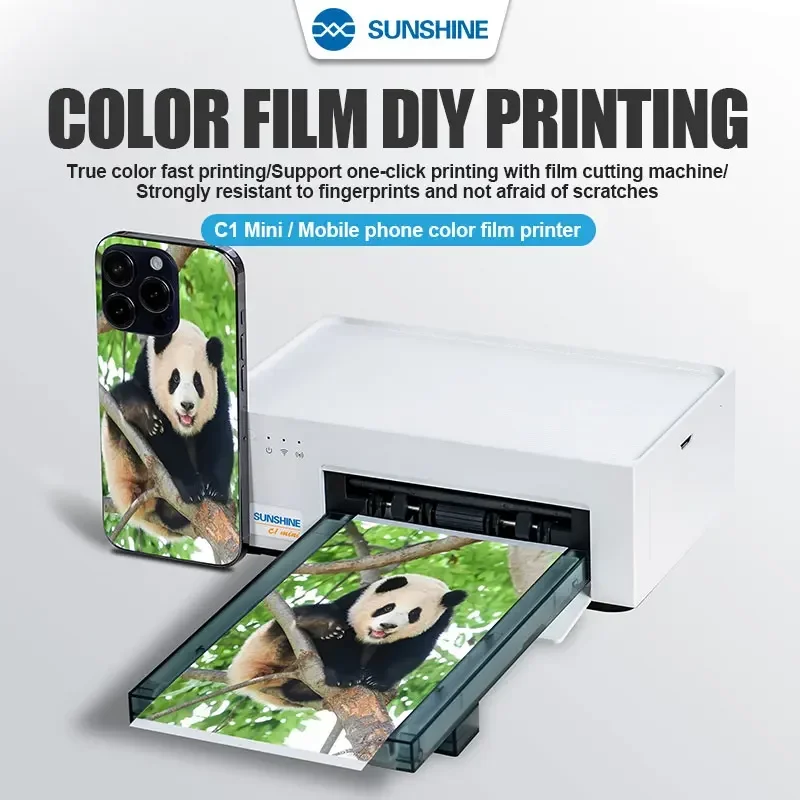 SUNSHINE C1 Mini Phone Colorful Film Printer Support for SS-890C Series 870C Y22 Cutter Machine DIY Cell Phone Back Film Printer
