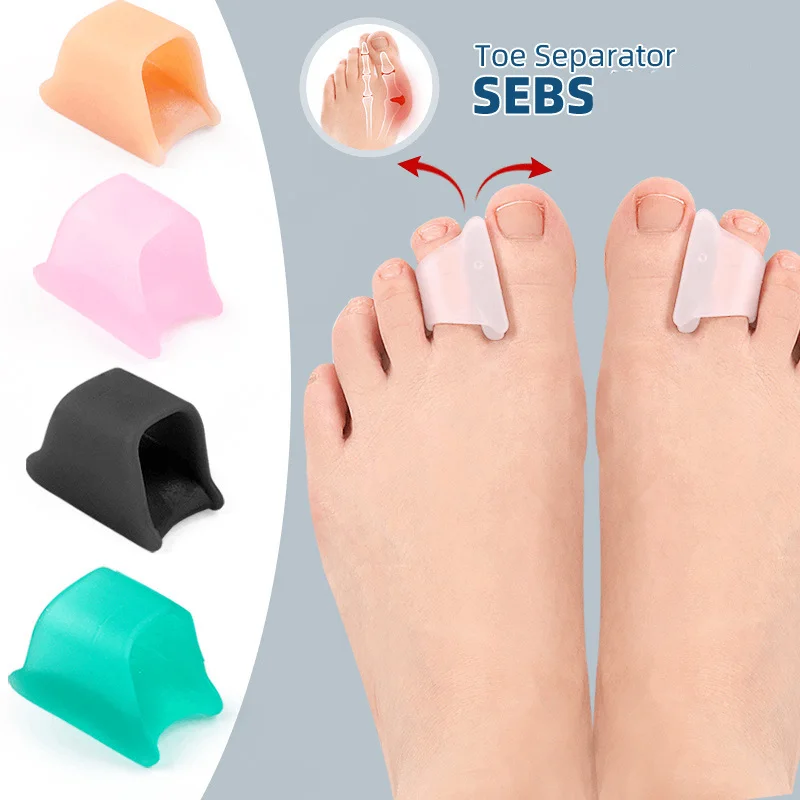 4Pcs=2Pairs Foot Care Tool Silicone Toe Spacers Bunion Hallux Valgus Thumb Finger Correction Pad Orthopedic Separators Spreader