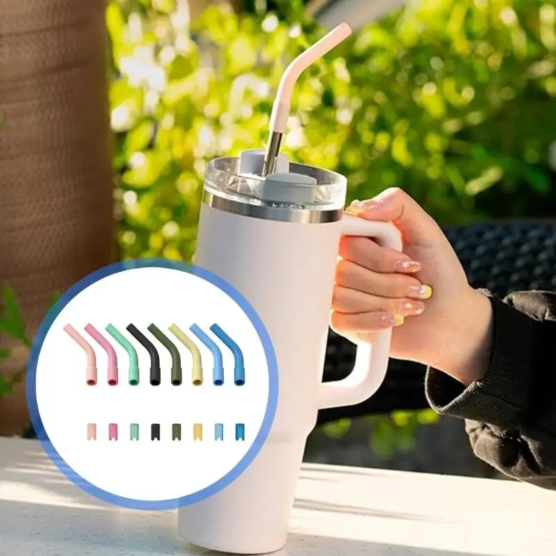 652F 8PCS Universally Silicone Straw Covers 8mm for Multiple Cup Brand Solvings Household Compatibility Challenge Effectively