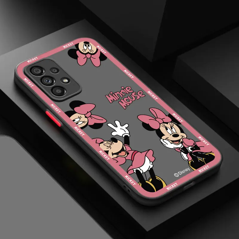 Bonita funda de teléfono rosa de Minnie para Samsung, A13, A22, A32, 4G, A33, A42, A52S, A53, A73, 5G, A12, A14, A23, A31, A51, A70, A71, A72