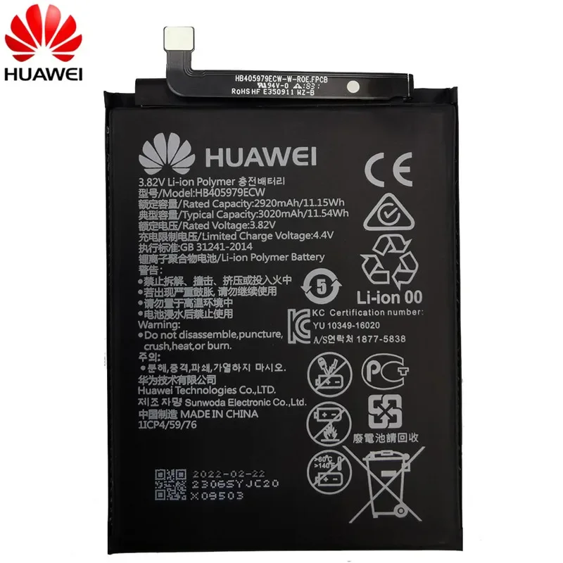 Hua Wei Original Phone Battery HB405979ECW For Huawei Nova / Enjoy 6S / Honor 6A 6C 8A / 7A Pro / Y5 / Y6 Pro / P9 Lite Mini