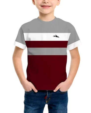 New Striped Short-sleeve T-shirt for Boys and Girls, Summer Colour-block Casual Top, Versatile Basic Shirt for Older Children