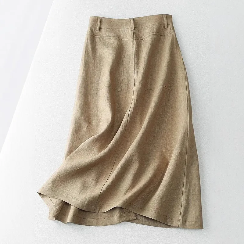 

Повседневная женская юбка А-силуэта средней длины, модная, с завышенной талией, стройнящая, из полиэстера, прямого кроя, летний стиль, производство Китай