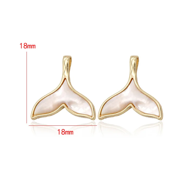 18x18MM Whale Tail Pendant Charms For Jewelry Making DIY 14K Gold Color Plated Bracelets Necklace Earrings Findings Components