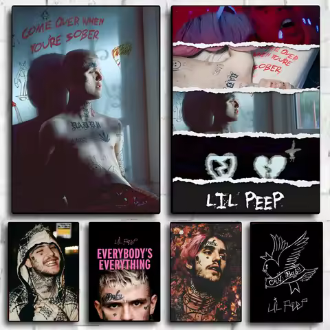 L-Lil P-Peep Poster HD Wall Stickers Mural Self-Adhesive Decals Home Decor Bedroom &amp; Living Room Gift Idea