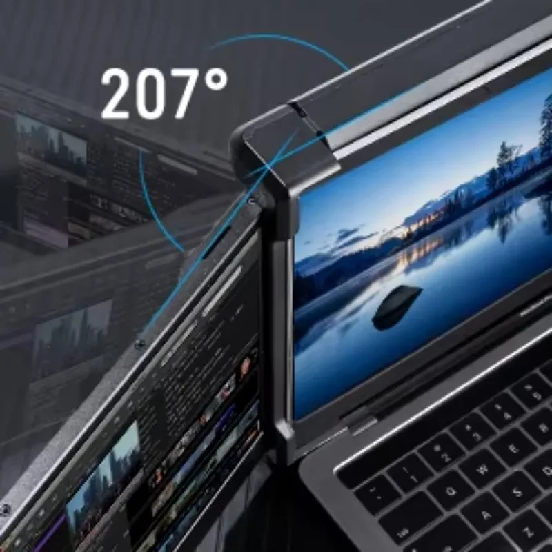 موسع شاشة الكمبيوتر المحمول بشاشة ثلاثية H2 ممتازة، شاشة Windows mac مقاس 12 بوصة IPS ثلاثية محمولة لموسع شاشة الكمبيوتر المحمول