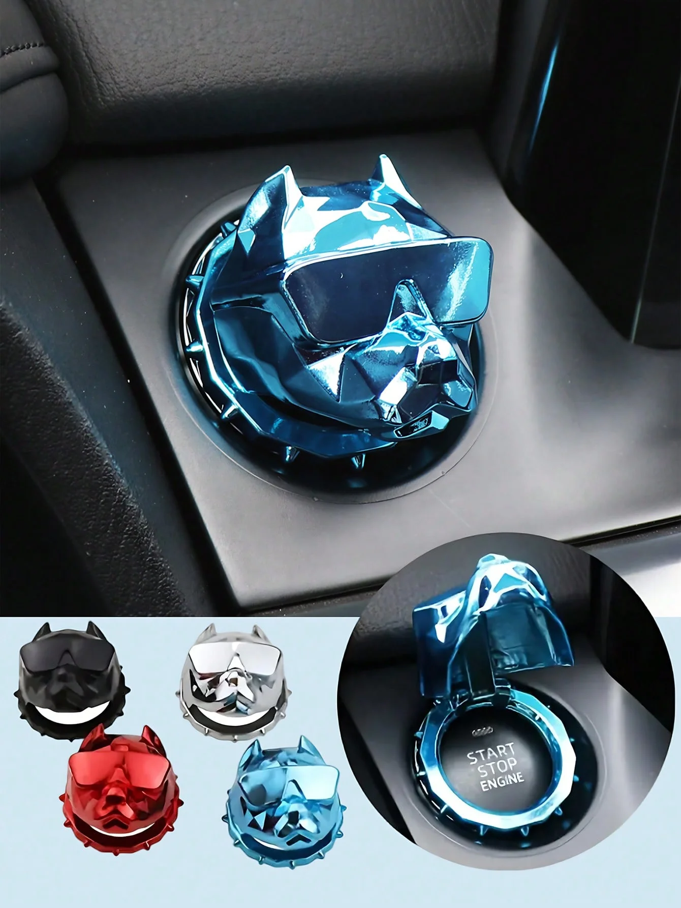 

Крышка переключателя зажигания в форме бычьей собаки — прочная защитная крышка кнопки запуска из цинкового сплава, устойчивая к царапинам и стильная автомобильная установка