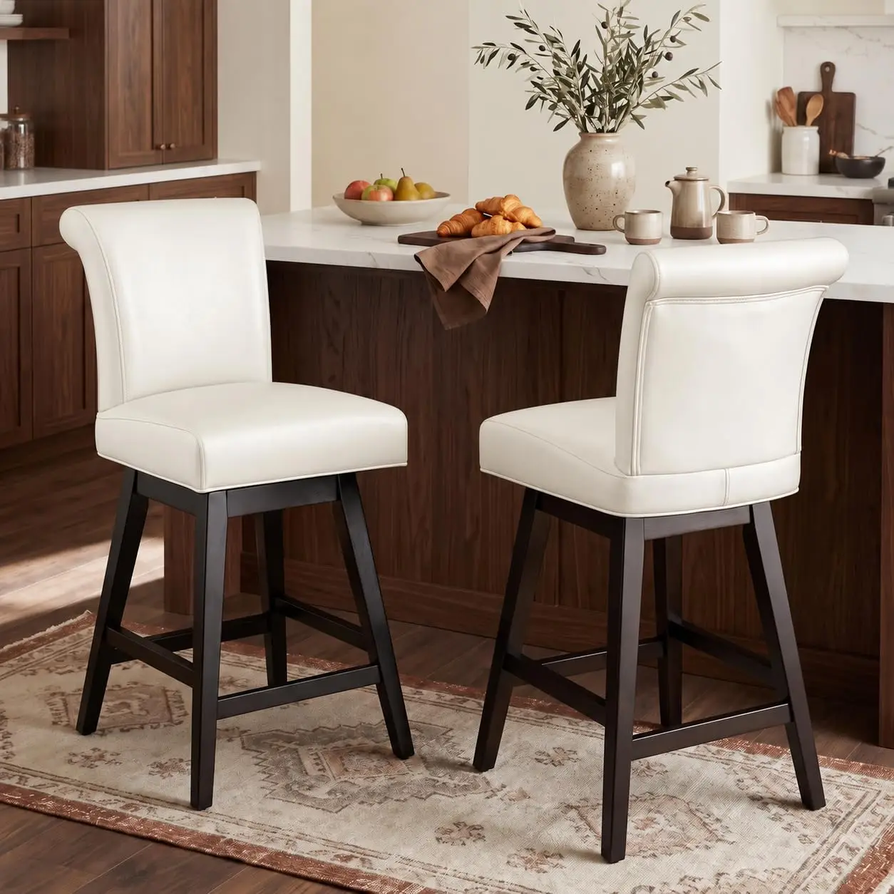 Swivel Bar Stools Set of 2, 26