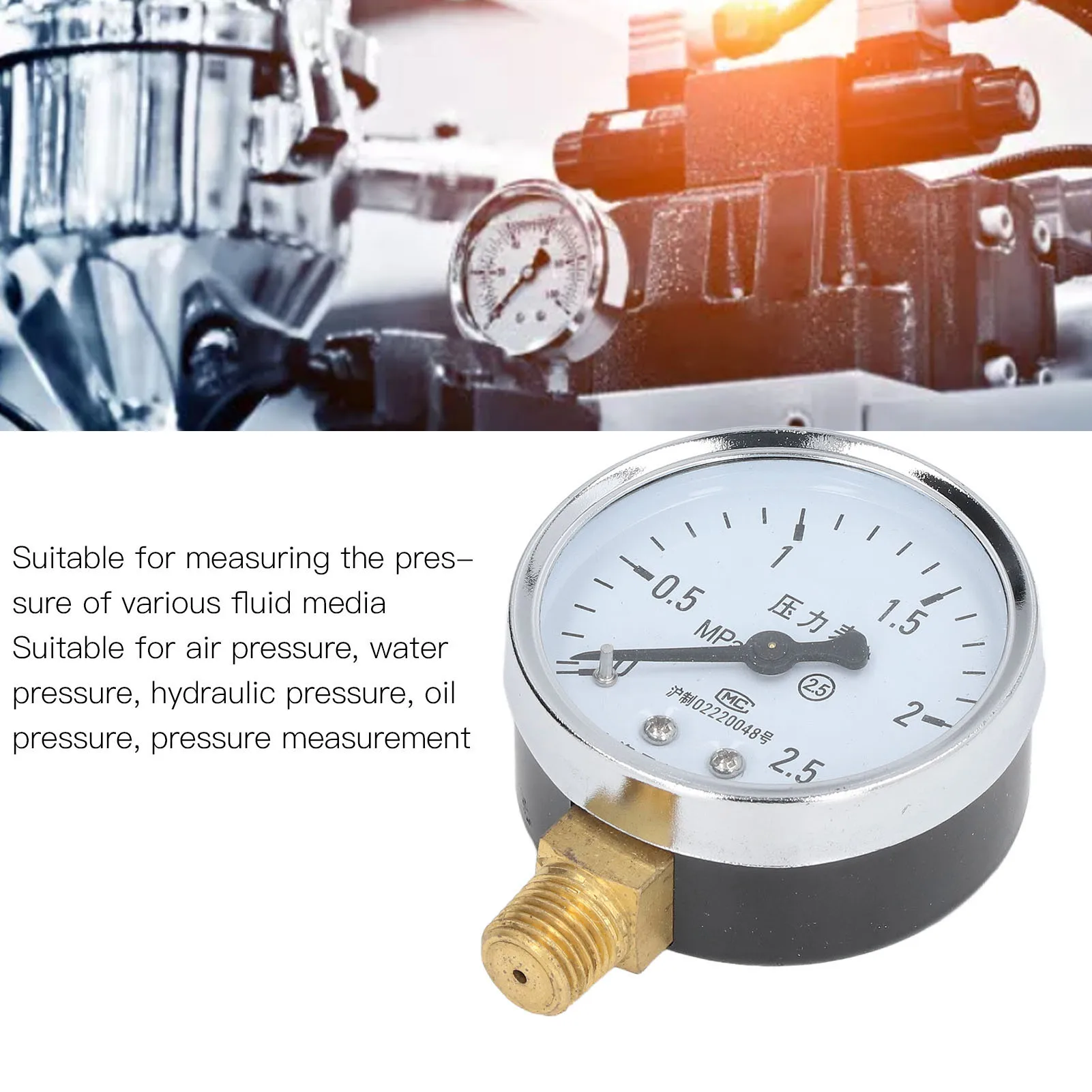 Vacuum Gauges 1/4in NPT Minus40℃ To 70℃ Pressure Gauge 1/4 Npt   Stainless Steel Housing   for Air Pressure for