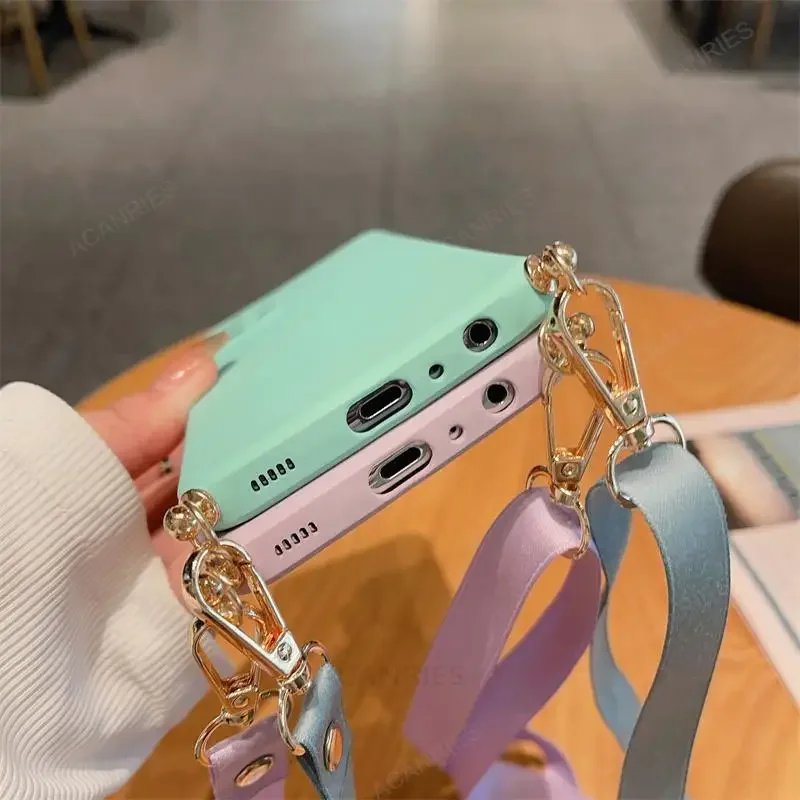 Necklace Strap Cord Crossbody Lanyard Liquid Silicone Case For Google Pixel 8 7 6 Pro 7A 6A Back Cover On Pixel7 Pixel6 A 7pro