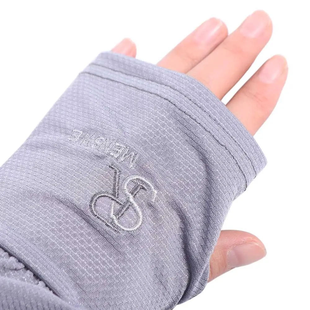 Mangas finas de seda de hielo de Color sólido, aislamiento Anti-UV UV, manga de protección solar, guantes sueltos para ciclismo, cubierta de protección solar para hombre